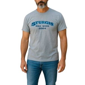 Vintage Sturgis Bike Week 2004 Motorcycle T-Shirt - Eagle Graphic Grey